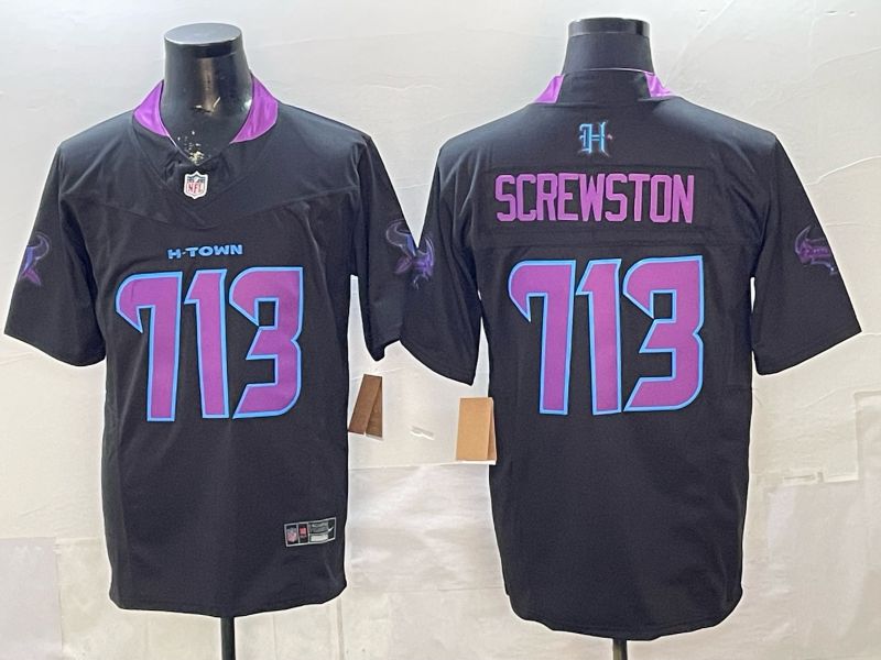 Men Houston Texans 713 Screwston Black 4th generations 2026 Nike Limited NFL Jersey style 1